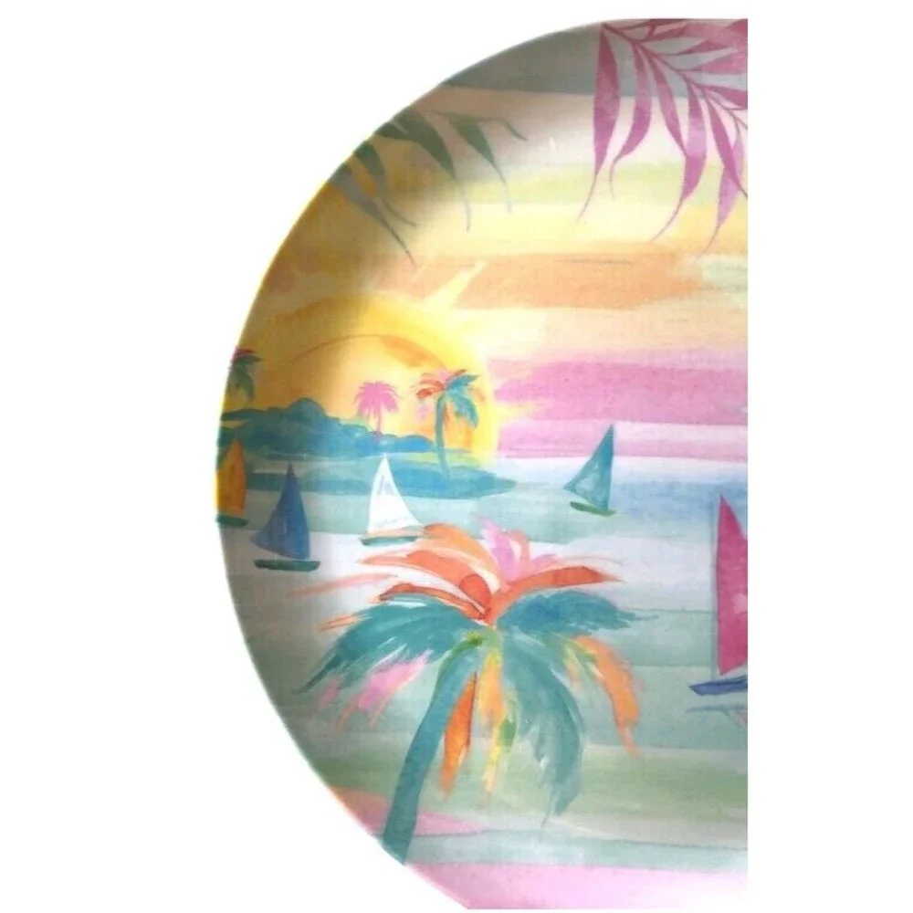Palm Trees Sailboats Sunset Melamine 11